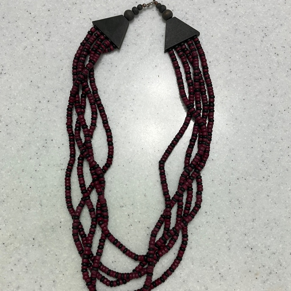 Black and Burgundy Necklace